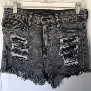 Flying monkey cut off jean shorts